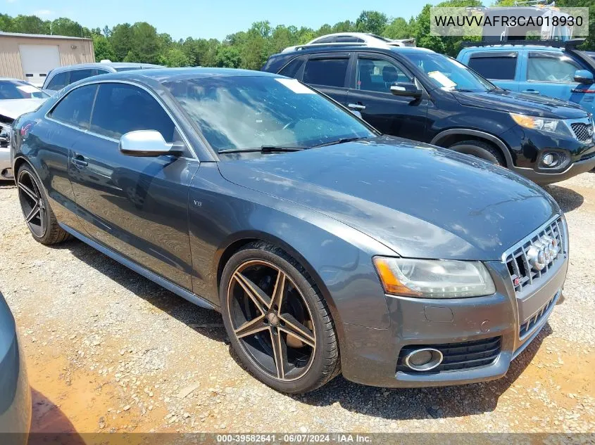 2012 Audi S5 4.2 Special Edition VIN: WAUVVAFR3CA018930 Lot: 39582641