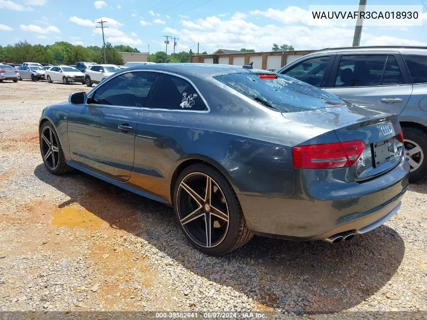 2012 Audi S5 4.2 Special Edition VIN: WAUVVAFR3CA018930 Lot: 39582641