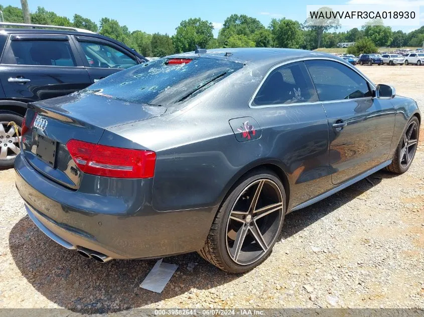 2012 Audi S5 4.2 Special Edition VIN: WAUVVAFR3CA018930 Lot: 39582641