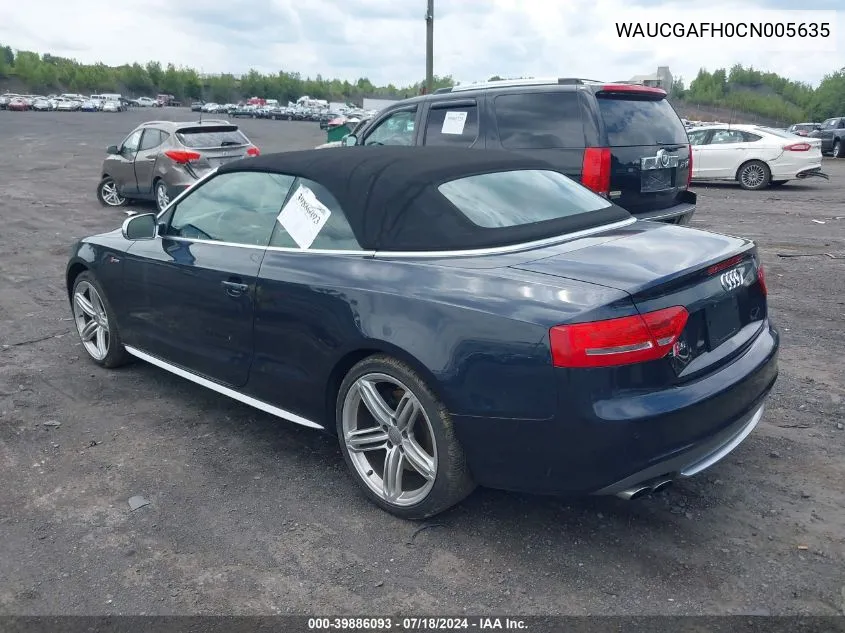 WAUCGAFH0CN005635 2012 Audi S5 3.0 Premium Plus