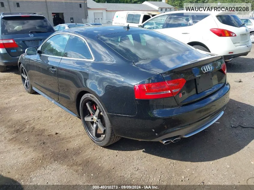 2012 Audi S5 4.2 Premium Plus VIN: WAUCVAFR0CA028208 Lot: 40310273