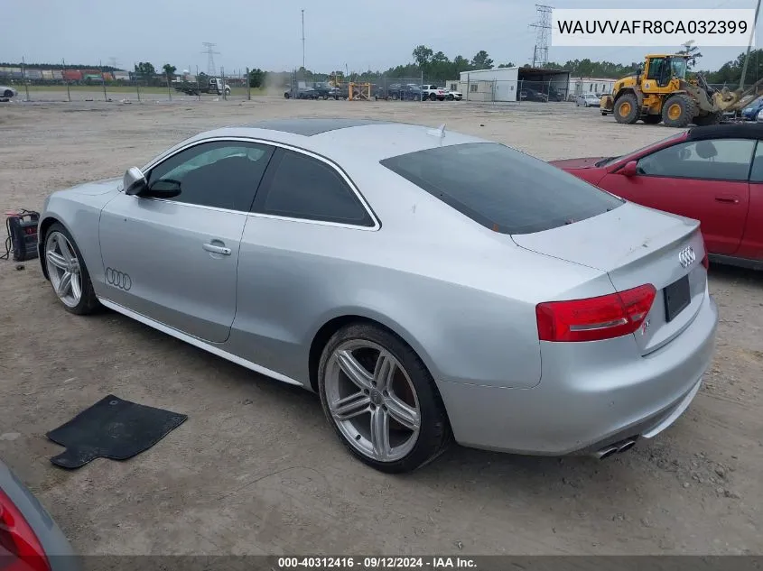 2012 Audi S5 4.2 Premium Plus VIN: WAUVVAFR8CA032399 Lot: 40312416