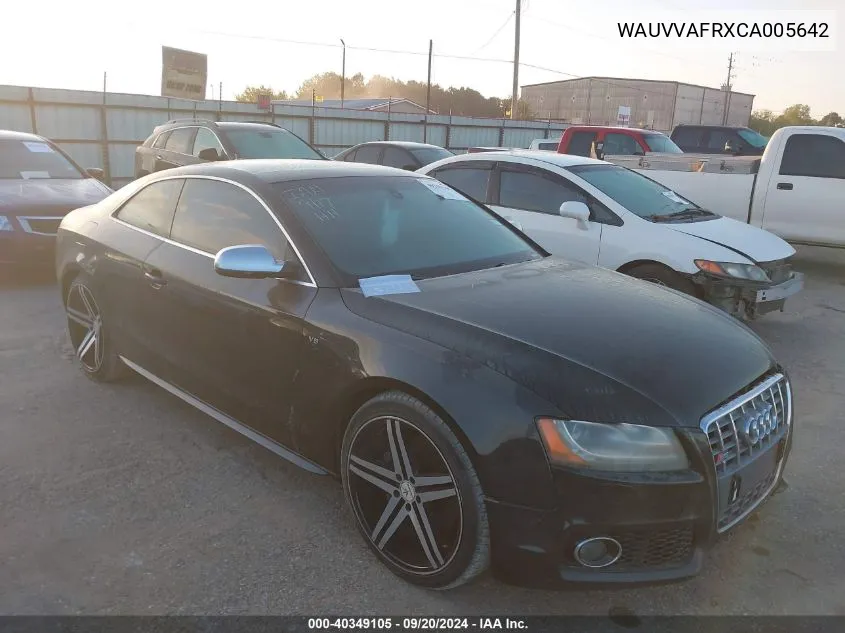 2012 Audi S5 4.2 Premium Plus VIN: WAUVVAFRXCA005642 Lot: 40349105