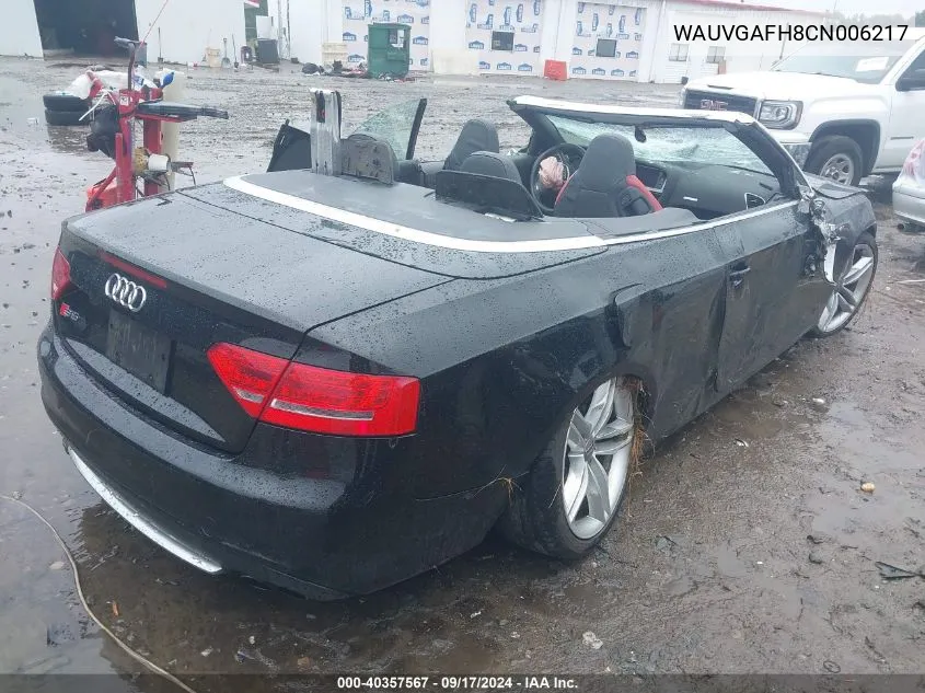 2012 Audi S5 3.0 Premium Plus VIN: WAUVGAFH8CN006217 Lot: 40357567