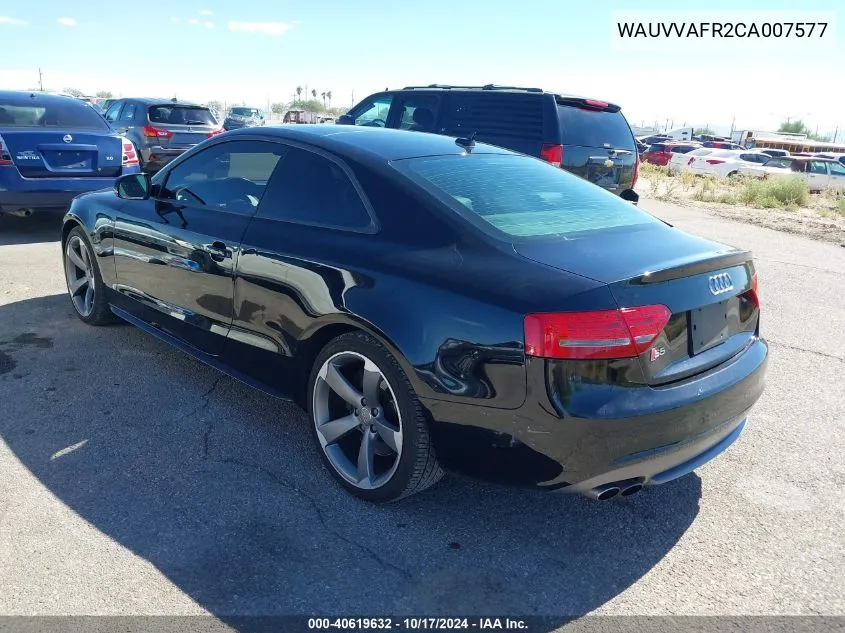 2012 Audi S5 4.2 Premium Plus VIN: WAUVVAFR2CA007577 Lot: 40619632