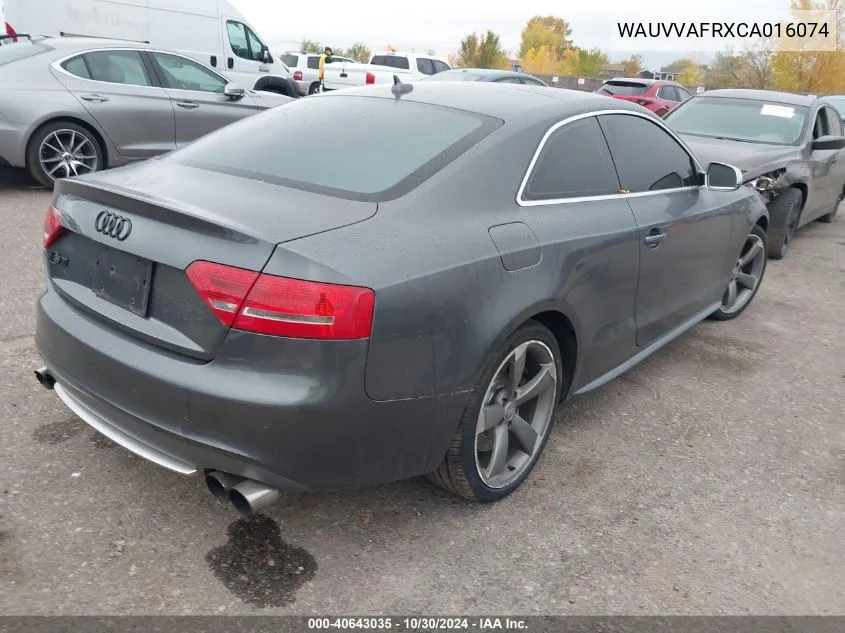 2012 Audi S5 4.2 Special Edition VIN: WAUVVAFRXCA016074 Lot: 40643035