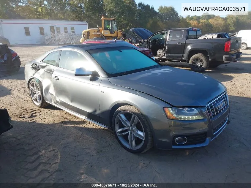 2012 Audi S5 4.2 Premium Plus VIN: WAUCVAFR4CA003571 Lot: 40676671