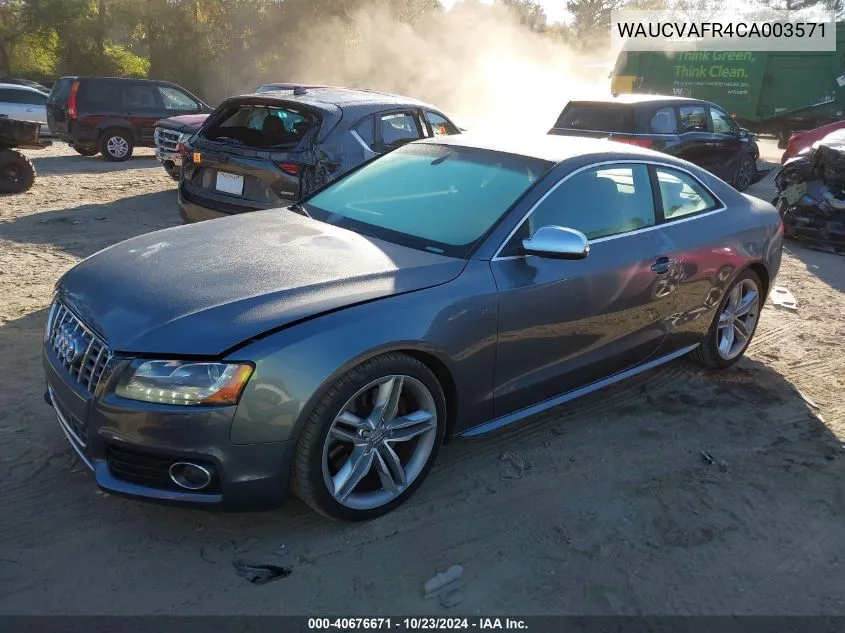 2012 Audi S5 4.2 Premium Plus VIN: WAUCVAFR4CA003571 Lot: 40676671