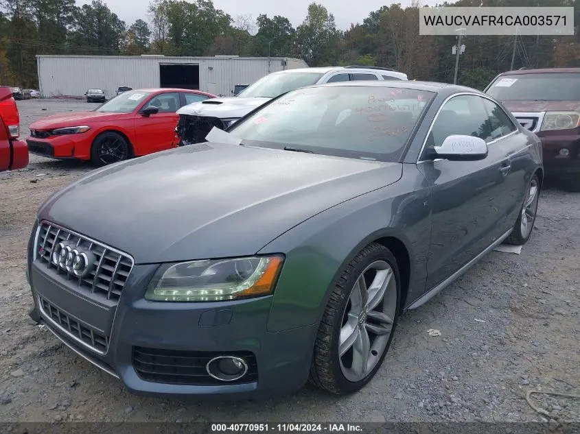 WAUCVAFR4CA003571 2012 Audi S5 4.2 Premium Plus