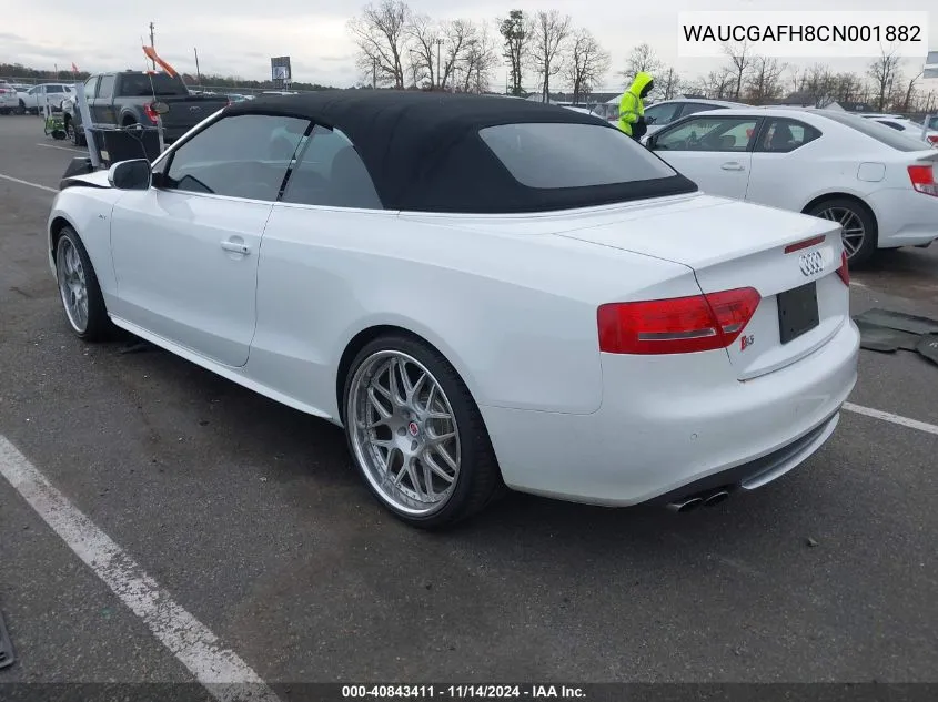 2012 Audi S5 3.0 Premium Plus VIN: WAUCGAFH8CN001882 Lot: 40843411