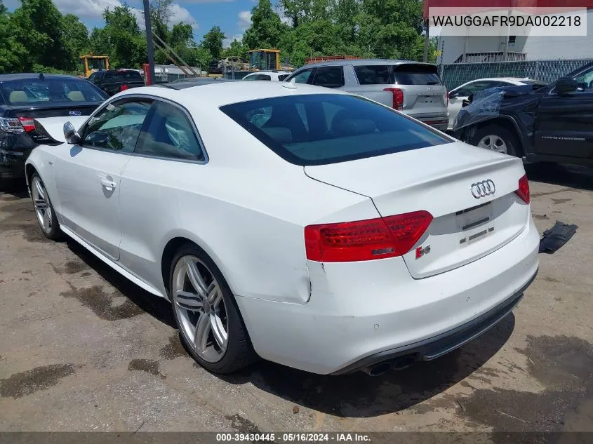 2013 Audi S5 3.0T Premium Plus VIN: WAUGGAFR9DA002218 Lot: 39430445