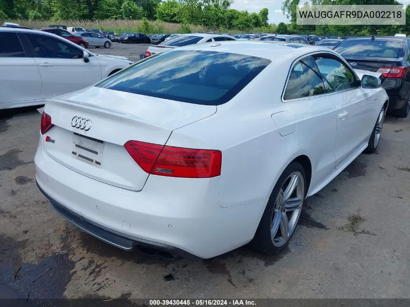 WAUGGAFR9DA002218 2013 Audi S5 3.0T Premium Plus