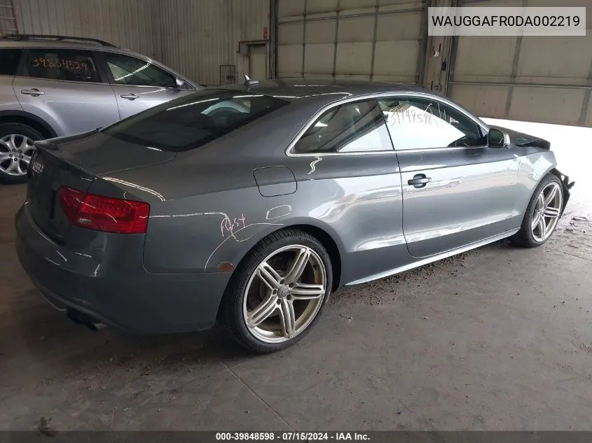 WAUGGAFR0DA002219 2013 Audi S5 3.0T Premium Plus