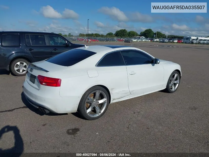 2013 Audi S5 3.0T Premium Plus VIN: WAUGGAFR5DA035507 Lot: 40027094