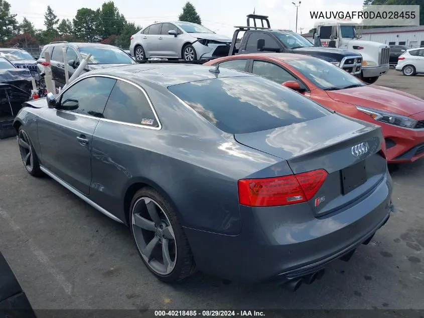 2013 Audi S5 3.0T Premium Plus VIN: WAUVGAFR0DA028455 Lot: 40218485