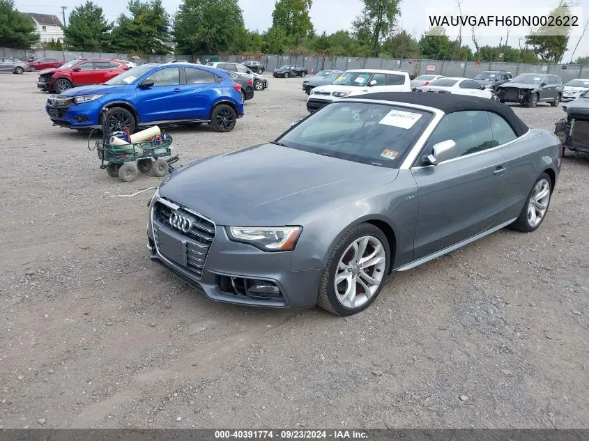 2013 Audi S5 3.0T Premium Plus VIN: WAUVGAFH6DN002622 Lot: 40391774