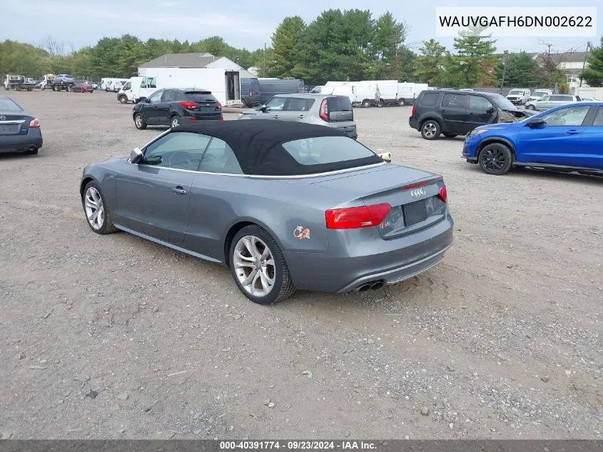 2013 Audi S5 3.0T Premium Plus VIN: WAUVGAFH6DN002622 Lot: 40391774