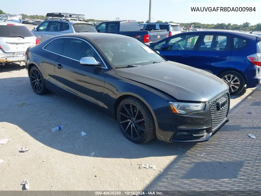 2013 Audi S5 3.0T Premium Plus VIN: WAUVGAFR8DA000984 Lot: 40635250