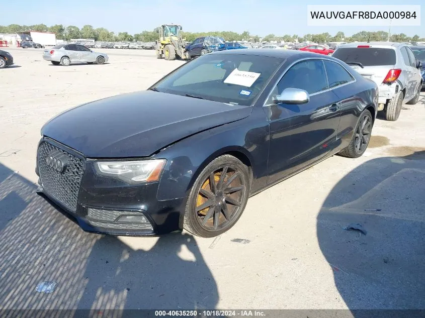 2013 Audi S5 3.0T Premium Plus VIN: WAUVGAFR8DA000984 Lot: 40635250