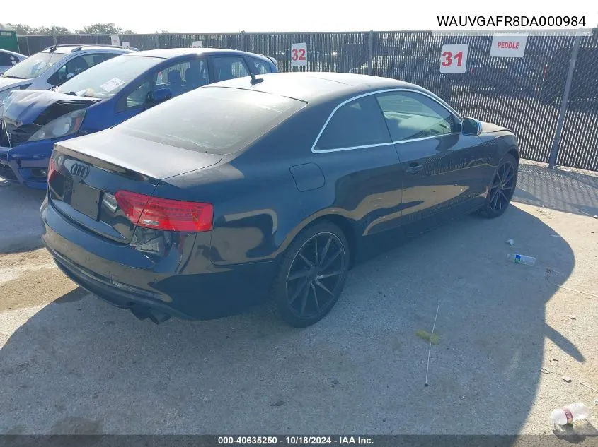 2013 Audi S5 3.0T Premium Plus VIN: WAUVGAFR8DA000984 Lot: 40635250