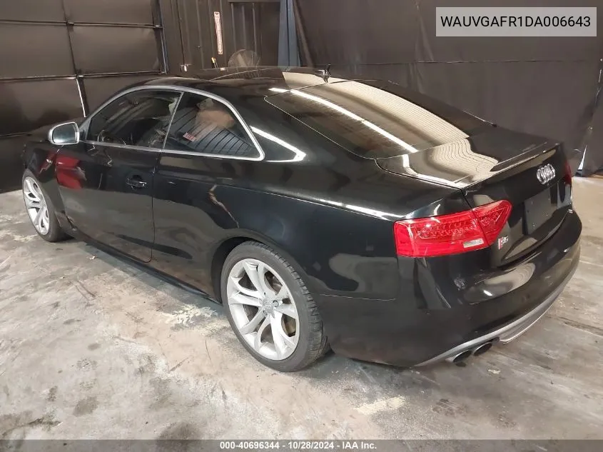 2013 Audi S5 3.0T Premium Plus VIN: WAUVGAFR1DA006643 Lot: 40696344