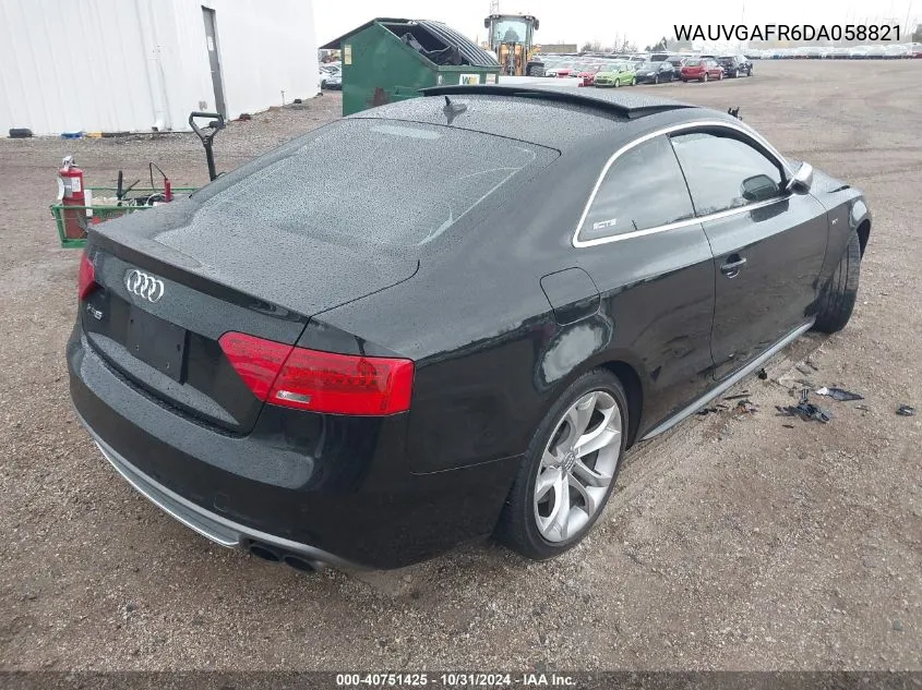 2013 Audi S5 3.0T Premium Plus VIN: WAUVGAFR6DA058821 Lot: 40751425