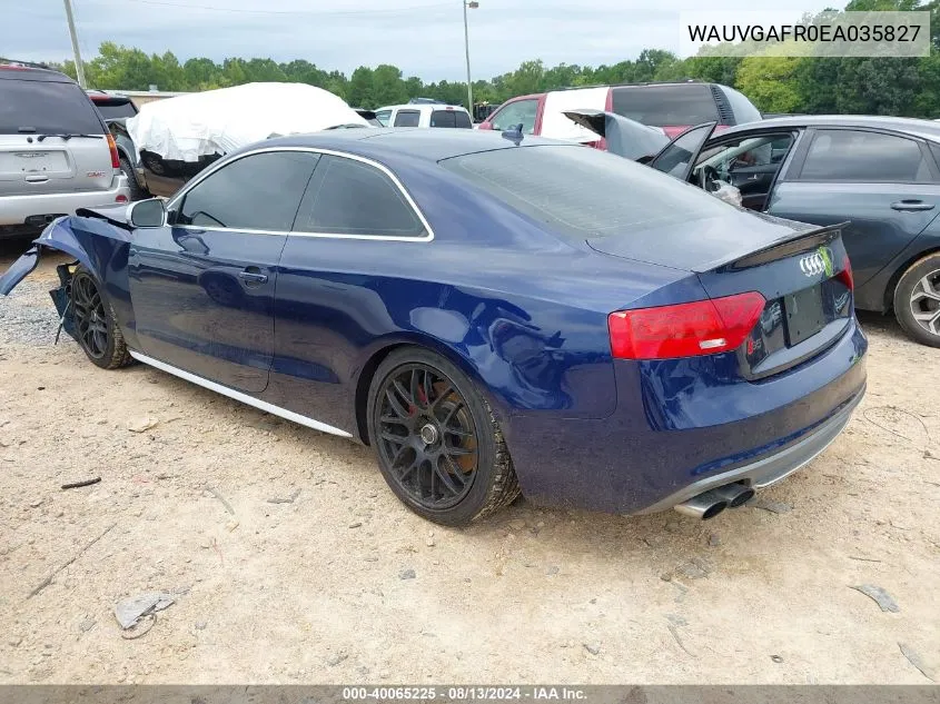 2014 Audi S5 3.0T Premium Plus VIN: WAUVGAFR0EA035827 Lot: 40065225