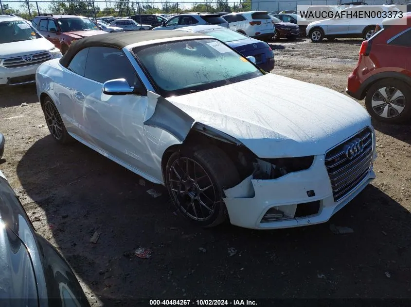 2014 Audi S5 3.0T Premium Plus VIN: WAUCGAFH4EN003373 Lot: 40484267