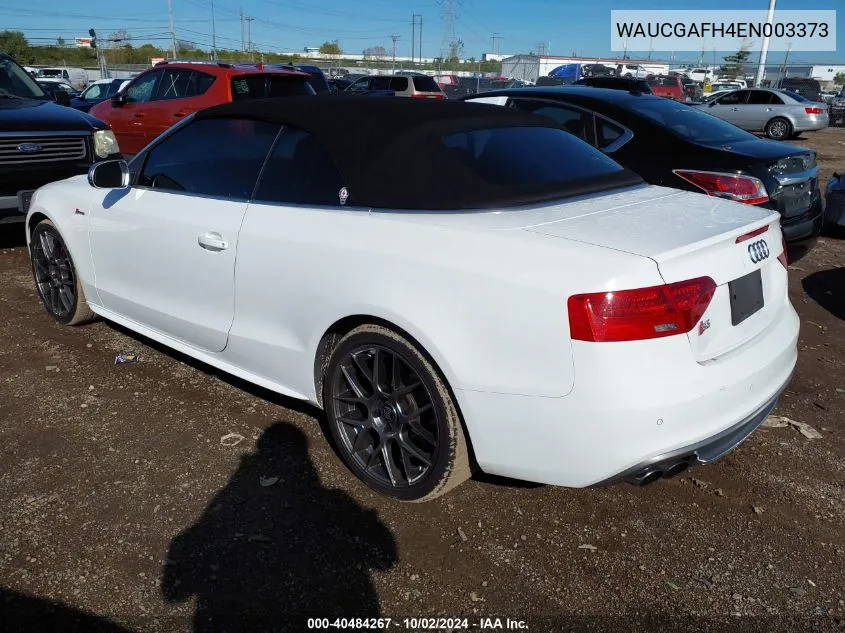 2014 Audi S5 3.0T Premium Plus VIN: WAUCGAFH4EN003373 Lot: 40484267