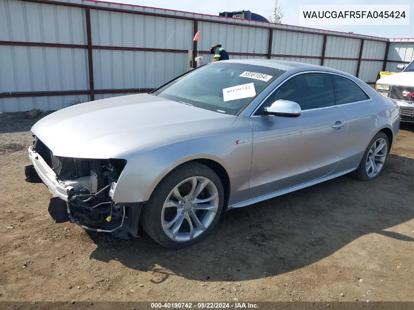 2015 Audi S5 3.0T Premium Plus VIN: WAUCGAFR5FA045424 Lot: 40190742