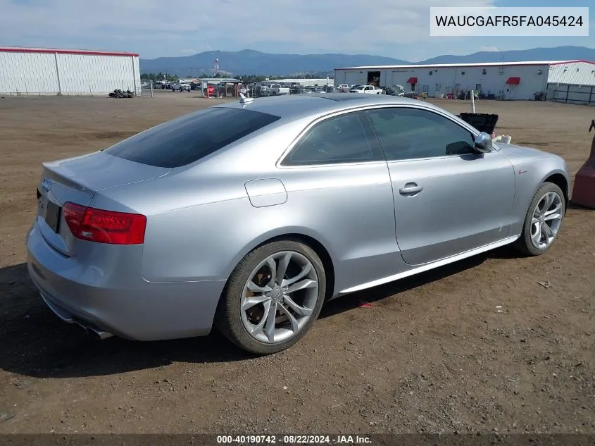 2015 Audi S5 3.0T Premium Plus VIN: WAUCGAFR5FA045424 Lot: 40190742