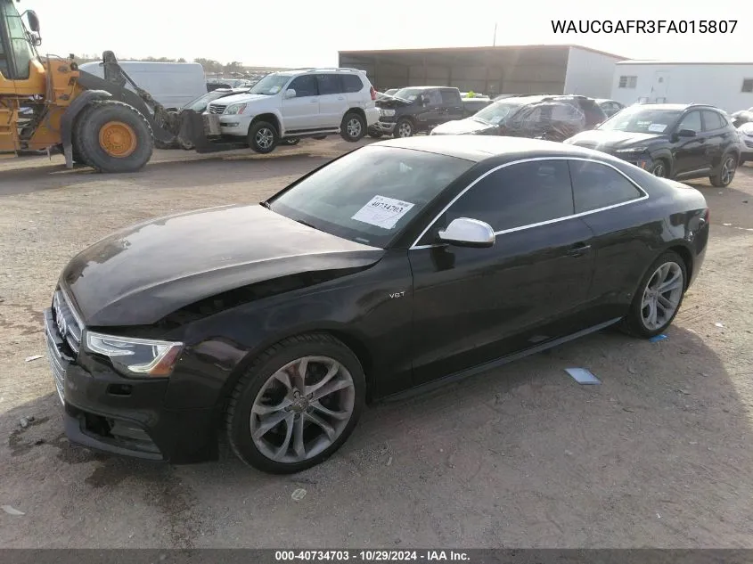 2015 Audi S5 3.0T Premium Plus VIN: WAUCGAFR3FA015807 Lot: 40734703