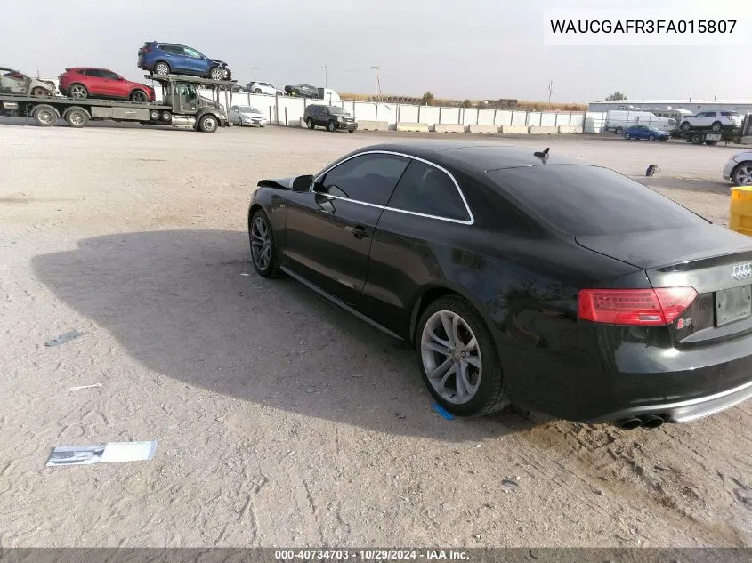 2015 Audi S5 3.0T Premium Plus VIN: WAUCGAFR3FA015807 Lot: 40734703