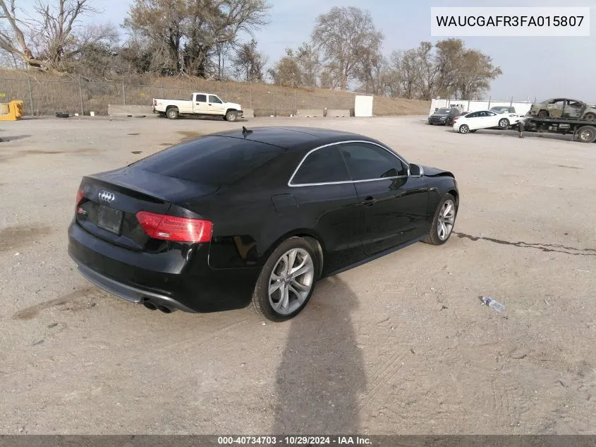 2015 Audi S5 3.0T Premium Plus VIN: WAUCGAFR3FA015807 Lot: 40734703