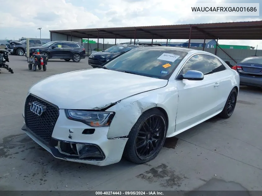 2016 Audi S5 3.0T Premium Plus VIN: WAUC4AFRXGA001686 Lot: 40274443