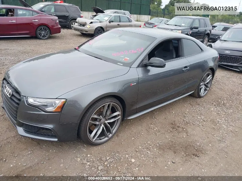 WAUG4AFR6GA012315 2016 Audi S5 3.0T Premium Plus