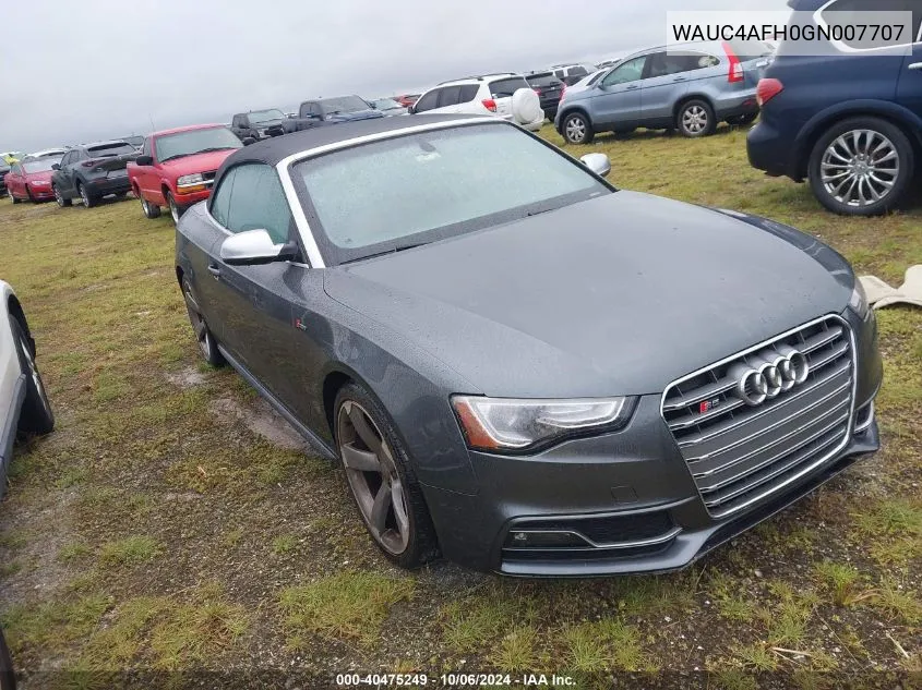 2016 Audi S5 3.0T Premium Plus VIN: WAUC4AFH0GN007707 Lot: 40475249