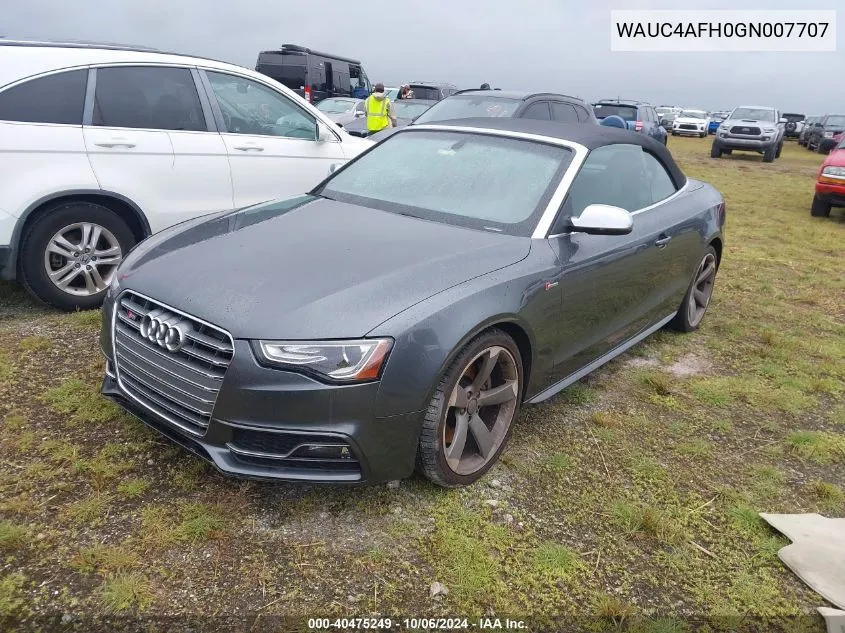 2016 Audi S5 3.0T Premium Plus VIN: WAUC4AFH0GN007707 Lot: 40475249