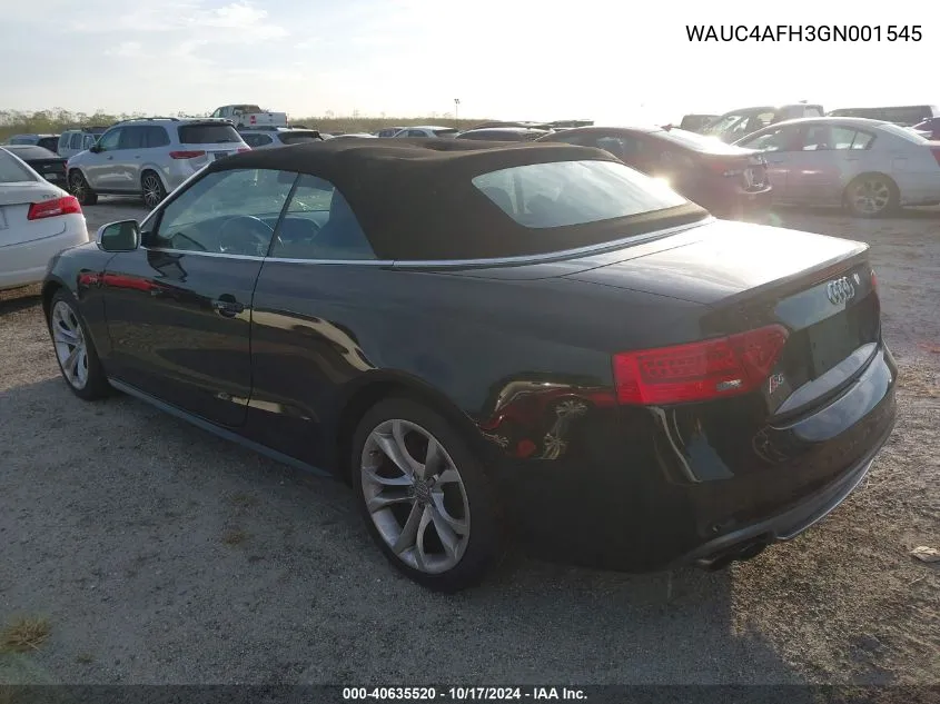 2016 Audi S5 3.0T Premium Plus VIN: WAUC4AFH3GN001545 Lot: 40635520