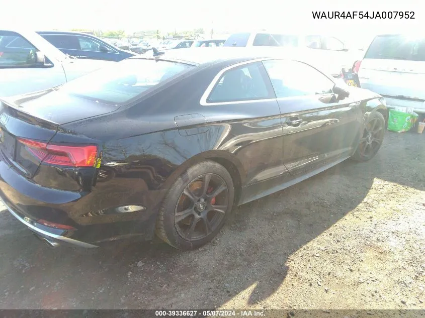 WAUR4AF54JA007952 2018 Audi S5 3.0T Premium Plus