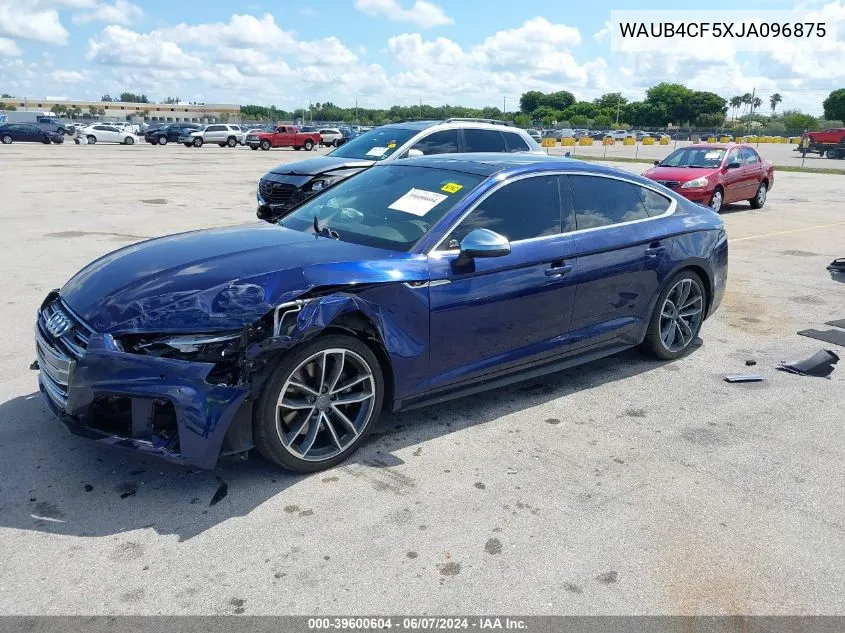 WAUB4CF5XJA096875 2018 Audi S5 3.0T Premium Plus