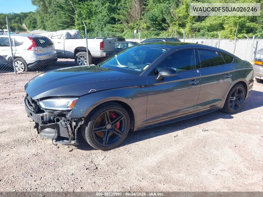 2018 Audi S5 3.0T Premium Plus VIN: WAUC4DF50JA026246 Lot: 39720991