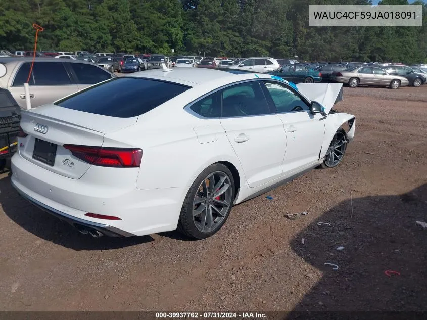 2018 Audi S5 3.0T Premium Plus VIN: WAUC4CF59JA018091 Lot: 39937762