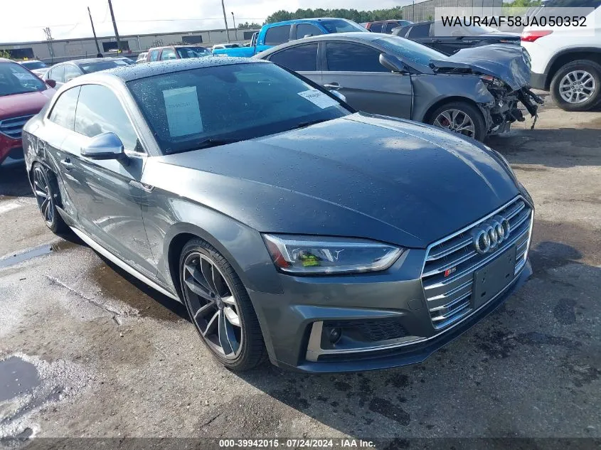 2018 Audi S5 3.0T Premium Plus VIN: WAUR4AF58JA050352 Lot: 39942015