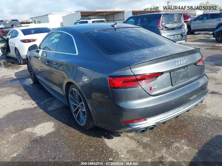 WAUR4AF58JA050352 2018 Audi S5 3.0T Premium Plus