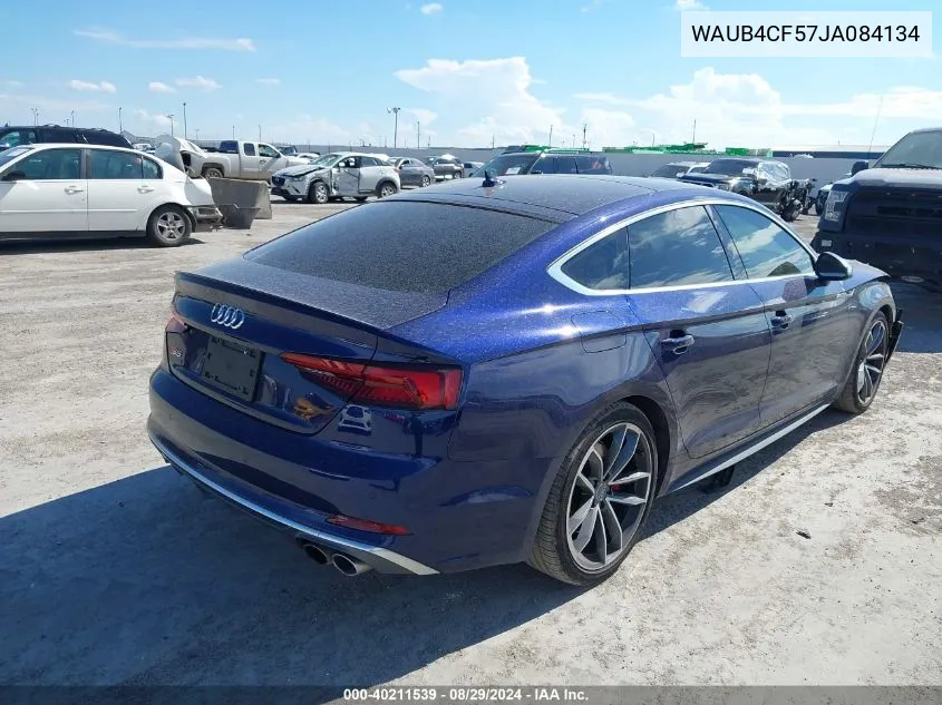 2018 Audi S5 3.0T Premium Plus VIN: WAUB4CF57JA084134 Lot: 40211539