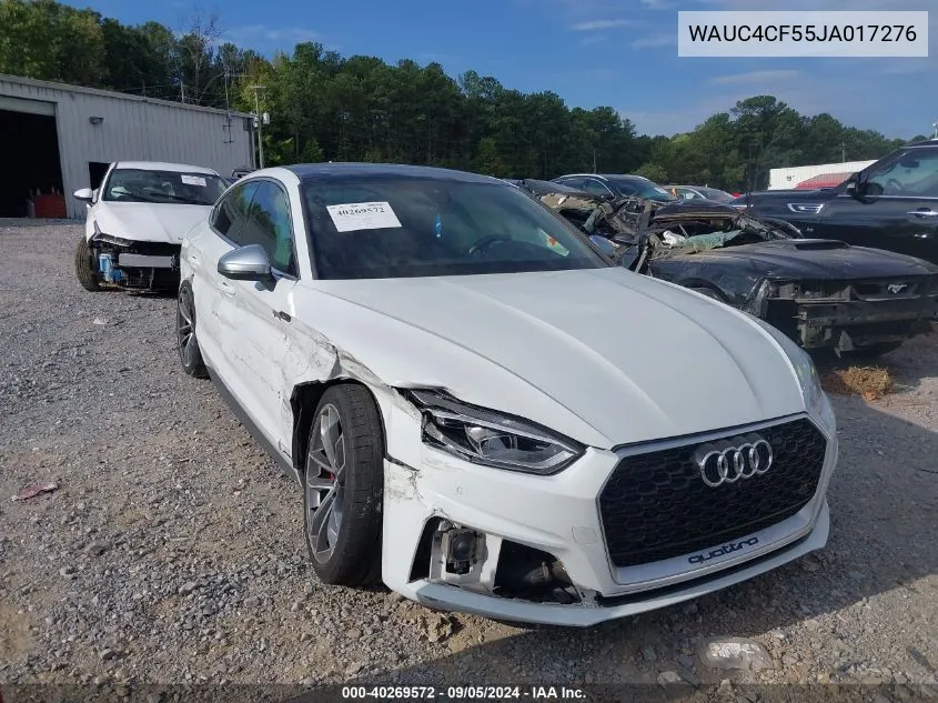 2018 Audi S5 3.0T Premium Plus VIN: WAUC4CF55JA017276 Lot: 40269572