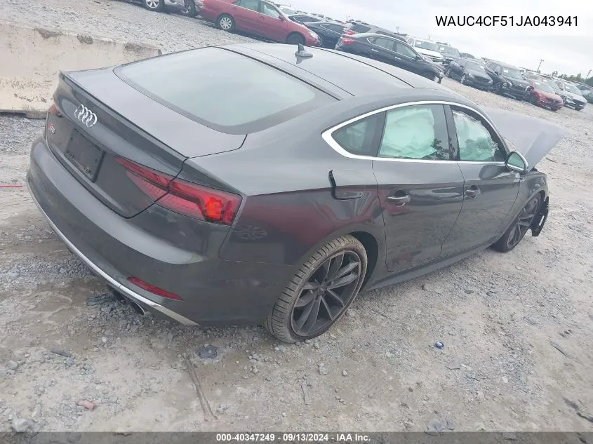 WAUC4CF51JA043941 2018 Audi S5 3.0T Premium Plus