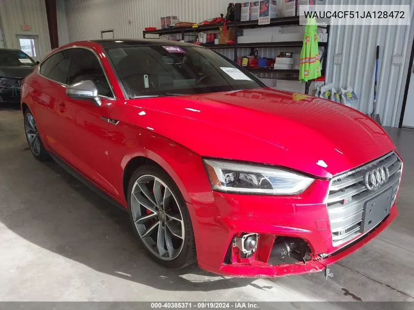 WAUC4CF51JA128472 2018 Audi S5 3.0T Premium Plus