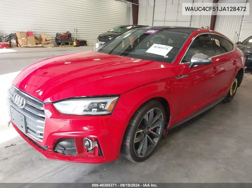 WAUC4CF51JA128472 2018 Audi S5 3.0T Premium Plus